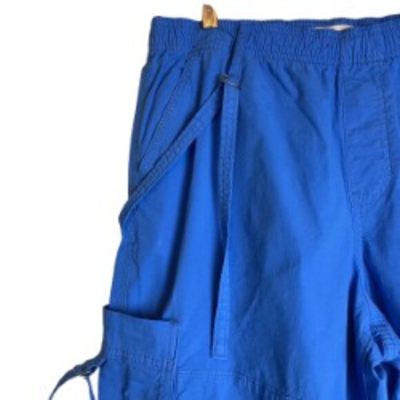 SO WOMENS BLUE PULL-ON CARGO JOGGER PANTS ELASTIC WAIST AND HEM SIZE L - Picture 4 of 8